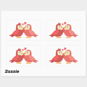 Cute Lovebirds Love Wedding Bridal Shower Rectangular Sticker