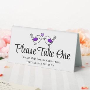 Cute Lovebirds Purple Love Birds Wedding Favours