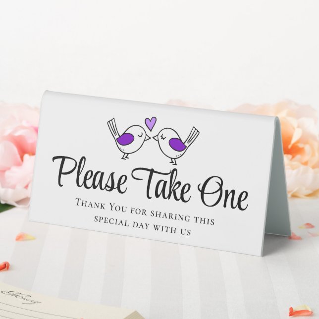 Cute Lovebirds Purple Love Birds Wedding Favours  (In SItu (Wedding))
