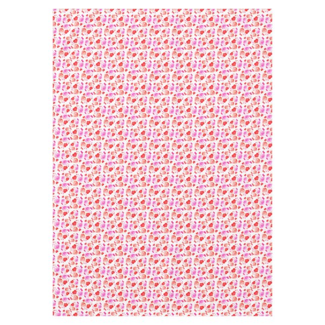 Cute Lovebirds watercolor tablecloth (Front)