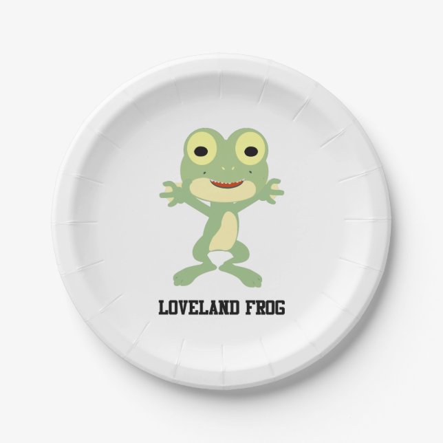Cute Loveland Frog Paper Plate (Front)