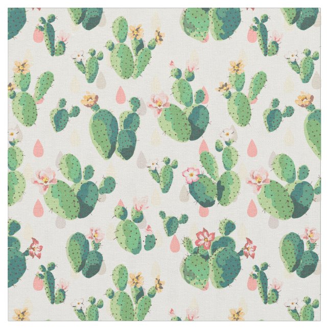 Cute Lovely Cactus Fabric (Close Up)
