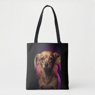 Cute lovely dog in a two-sided tote bag