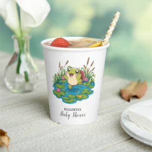 Cute Lovely Frog Baby Shower Paper Cups