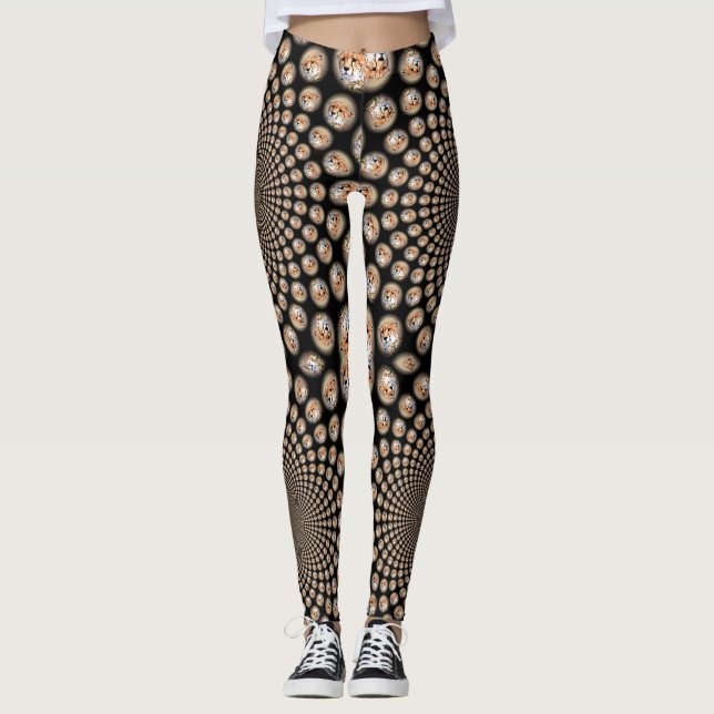 Cute Lovely infinity Kaleidoscope Cheetah print Leggings (Front)