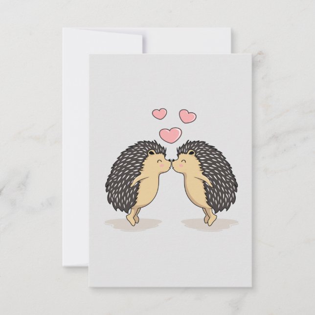 Cute Lovely Kissing Hedgehogs (Front)