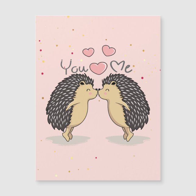 Cute Lovely Kissing Hedgehogs (Front)