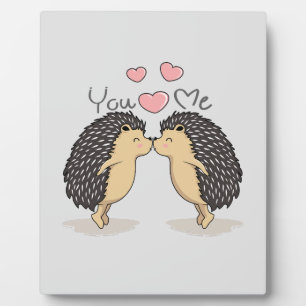 Cute Lovely Kissing Hedgehogs Plaque