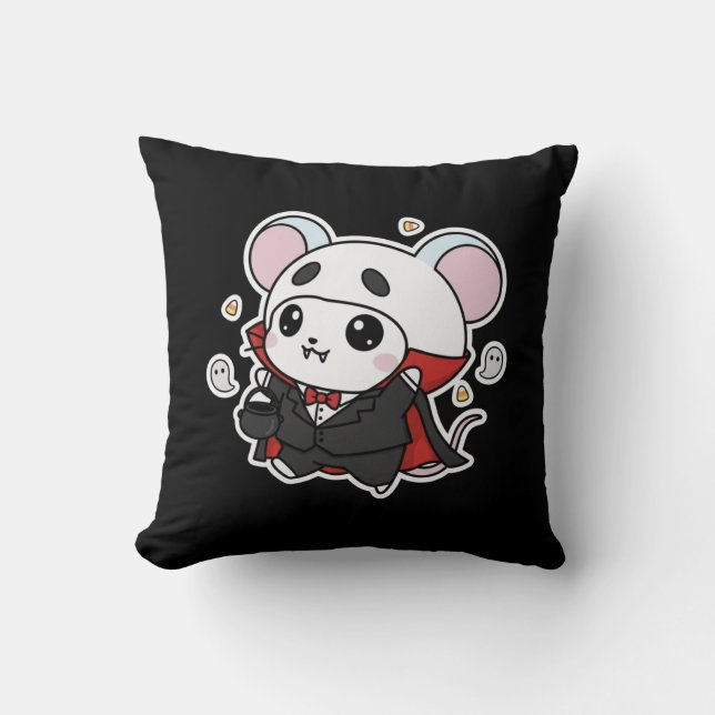 Cute lovely little mouse ready for Halloween  Cushion (Front)