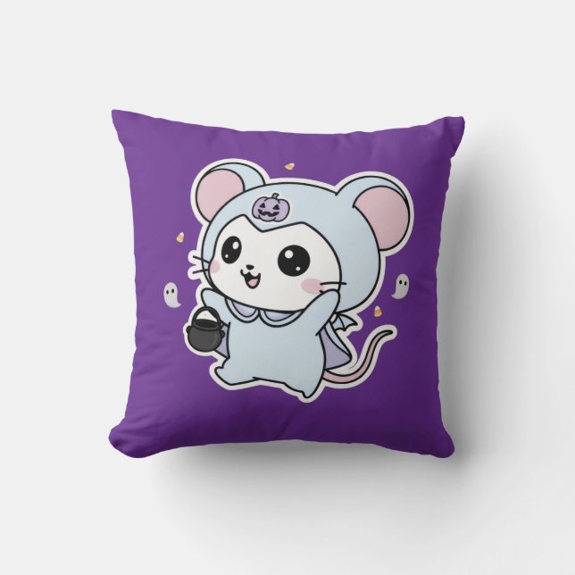 Cute lovely little mouse ready for Halloween  Cushion (Front)