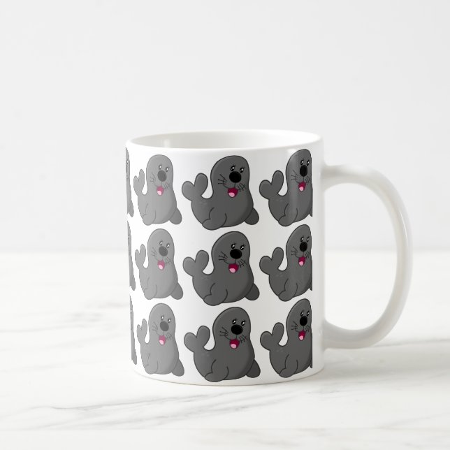 cute lovely playful seals coffee mug (Right)