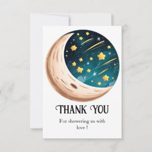 Cute Lovely Stars Baby Shower Thank You Card