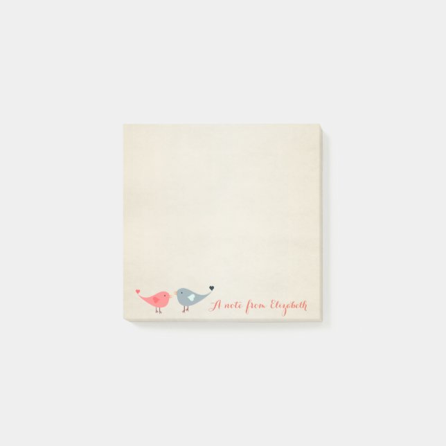 Cute Lovely  Stylish ,Birds In Love Post-it Notes (Front)