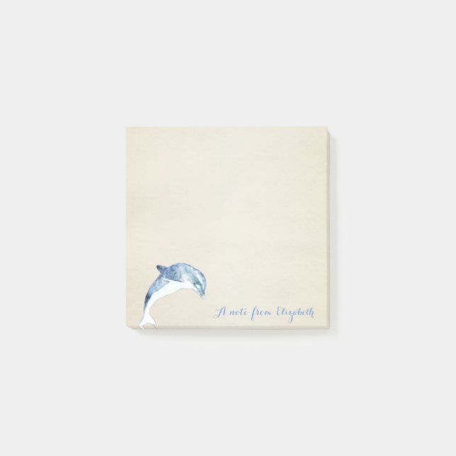 Cute Lovely  Stylish ,Dolphin,Personalised Post-it Notes (Front)