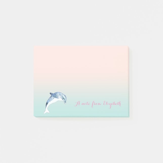 Cute Lovely  Stylish  ,Dolphin,Personalised Post-it Notes (Front)