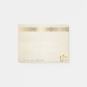 Cute Lovely Stylish Elegant,Lace, Gold Rose Post-it Notes