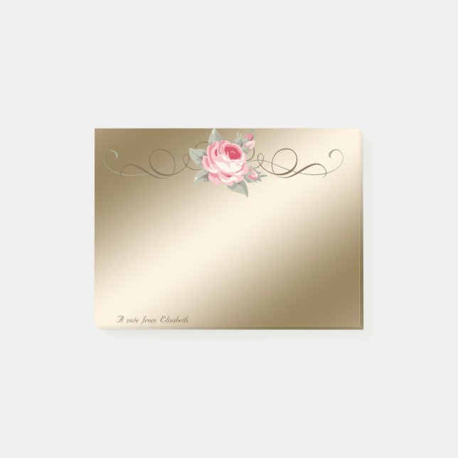 Cute Lovely  Stylish Elegant Rose Post-it Notes (Front)