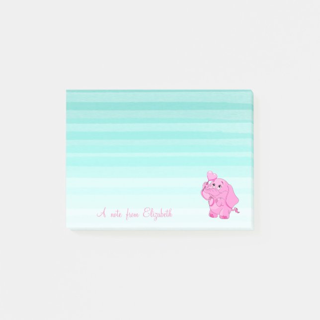 Cute Lovely  Stylish Girly ,Baby Elephant Post-it Notes (Front)