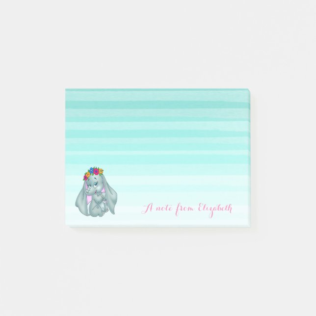 Cute Lovely  Stylish Girly ,Baby Elephant Post-it Notes (Front)