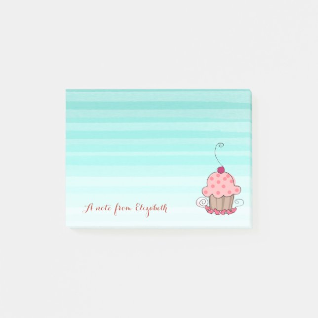 Cute Lovely  Stylish Girly , Cupcake Post-it Notes (Front)