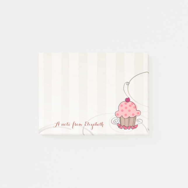 Cute Lovely  Stylish Girly , Cupcake Post-it Notes (Front)