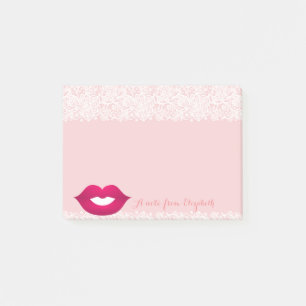 Cute Lovely  Stylish Girly,Lace, Lips Post-it Notes