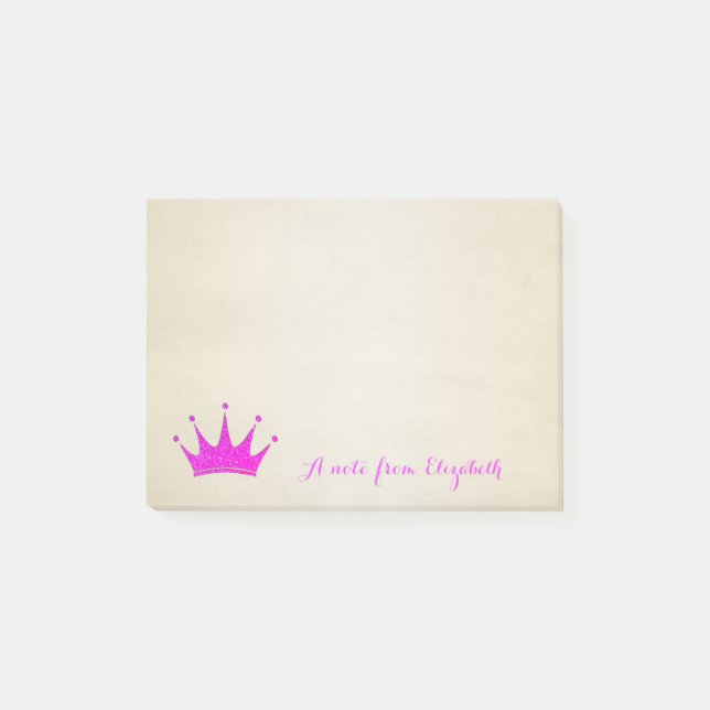 Cute Lovely  Stylish ,Glittery Tiara Post-it Notes (Front)