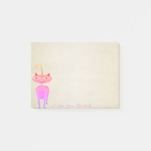 Cute Lovely  Stylish , Pink Cat Post-it Notes