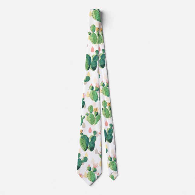 Cute Lovely Succulent Cactus Tie (Front)