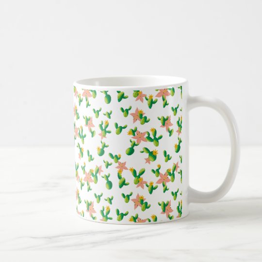 Cute Lovely Watercolor flowers succulent cactus Coffee Mug