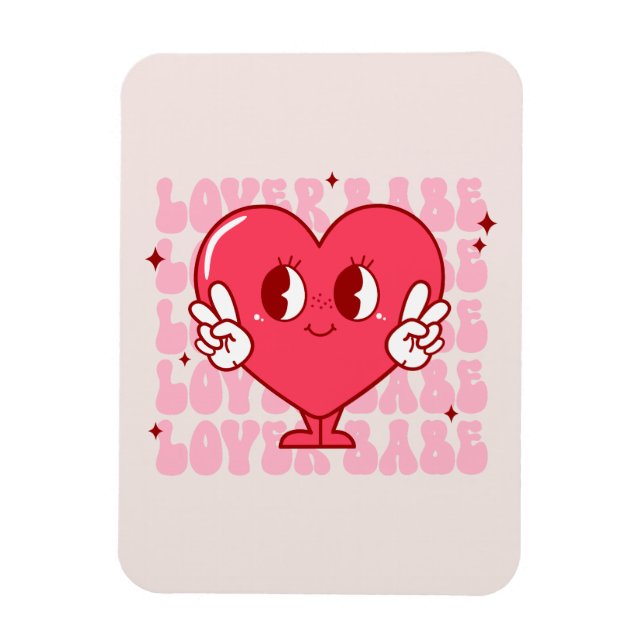 Cute Lover Babe Heart Magnet (Vertical)
