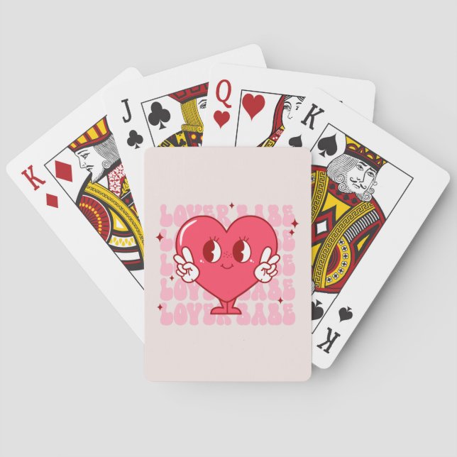 Cute Lover Babe Heart Playing Cards (Back)