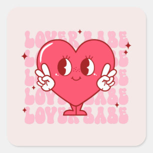 Cute Lover Babe Heart Square Sticker
