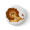 Cute Loving Cartoon Lion Dad and Cub Button Badge