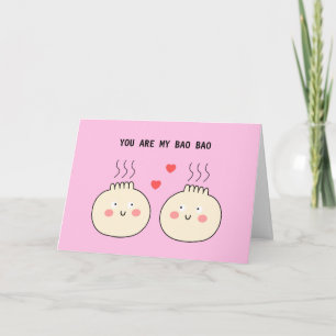 Cute Loving Chinese Bao Bun Couple Pun Love Card
