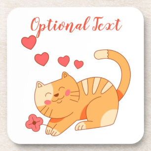 Cute Loving Orange Tabby Kitten Coaster