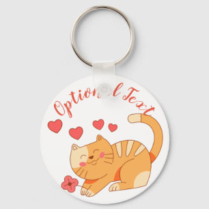Cute Loving Orange Tabby Kitten Key Ring