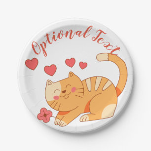 Cute Loving Orange Tabby Kitten   Paper Plate