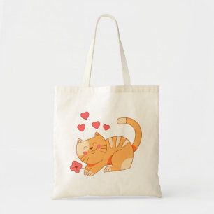 Cute Loving Orange Tabby Kitten Tote Bag