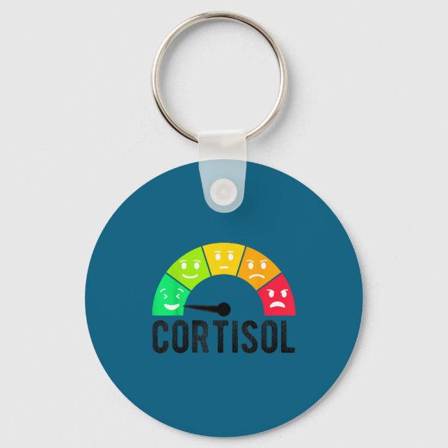 Cute low cortisol levels meme anxiety  key ring (Front)