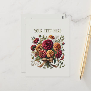 Cute lower lovers customisable postcard