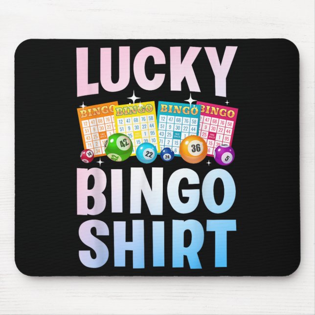 Cute Lucky Bingo Art For Men Women Game Player Bin Mouse Mat (Front)
