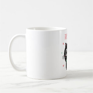 Cute Lucky Black Cat Maneki Neko Coffee Mug