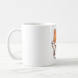 Cute Lucky Calico Cat With Mahjong Tile Funny Coffee Mug