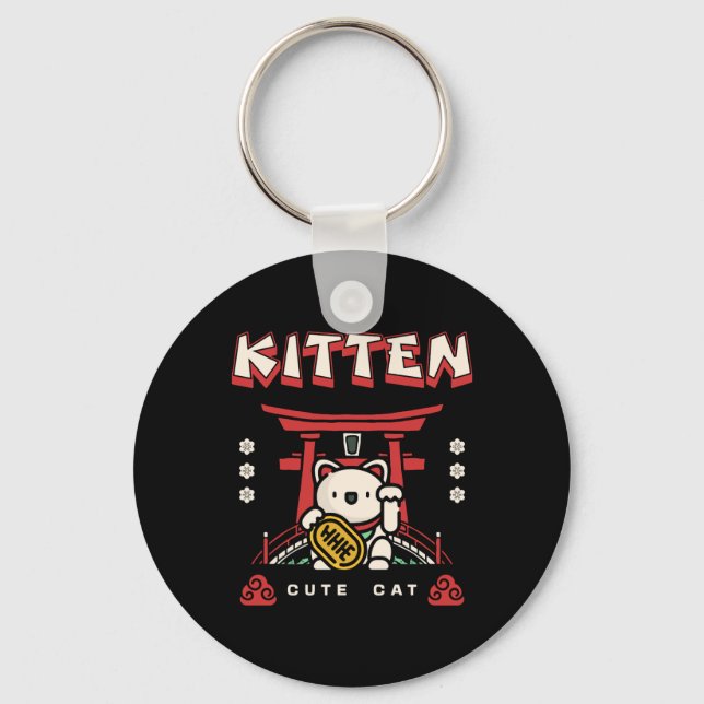 cute lucky cat key ring (Front)