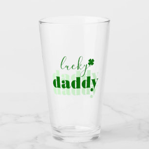 Cute Lucky Daddy Green St Patrick's Day Glass