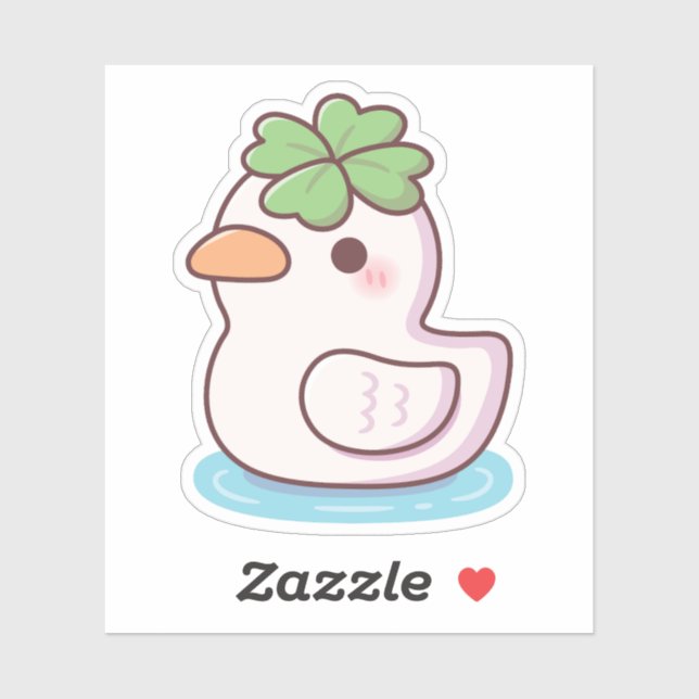 Cute Lucky Ducky Four Leaf Clover (Sheet)