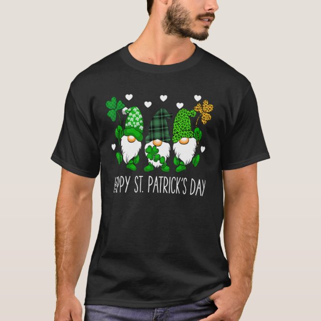 cute lucky gnome happy st patricks day family outf T-Shirt (Front)