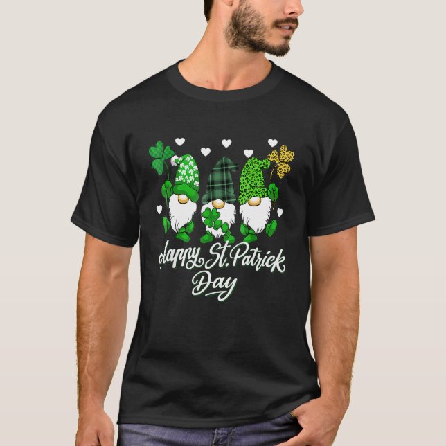 cute lucky gnome happy st patricks day family outf T-Shirt (Front)
