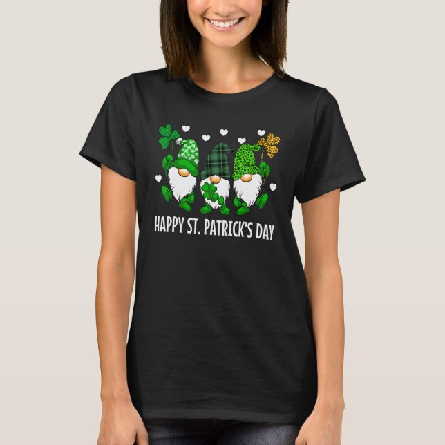 cute lucky gnome happy st patricks day family outf T-Shirt (Front)